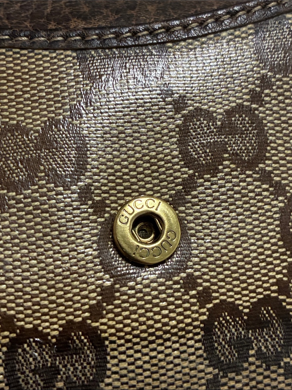 Gucci Monogram Crystal GG Compact Fold wallet beige with box Authentic - Picture 11 of 17